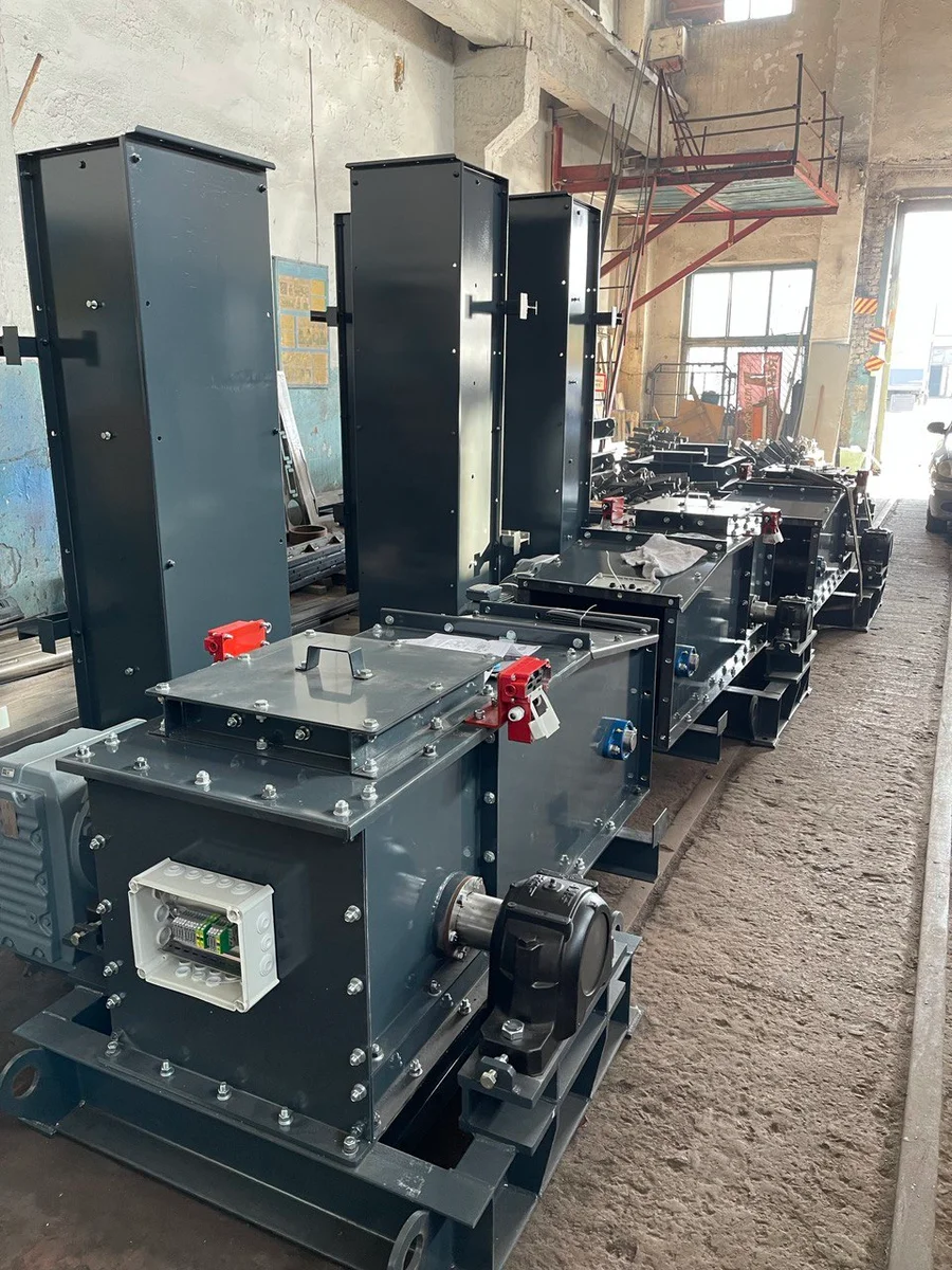 Custom industrial equipment assemblies in a workshop